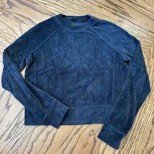 lululemon athletica Black/charcoal Crew Neck crop Sweater